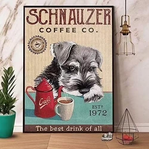 Amazon.com: Schnauzer Metal Tin Sign Schnauzer Coffee Co.The Best